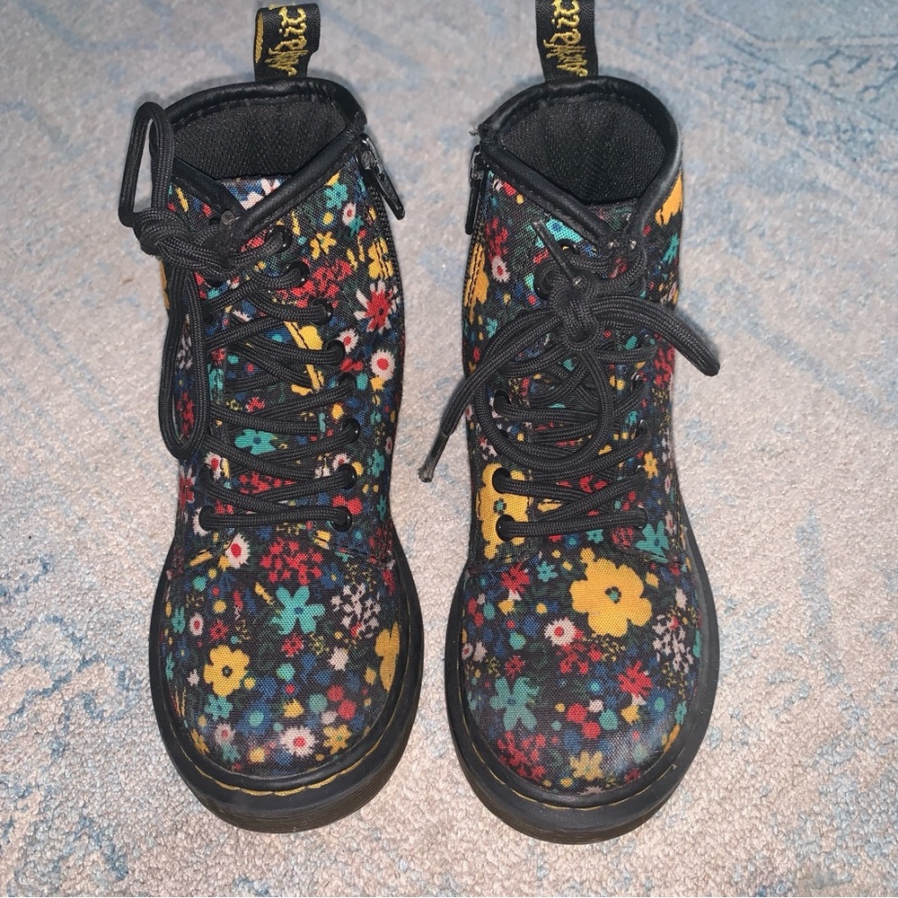 Dr. Martens Floral Lace-Up Combat Boots